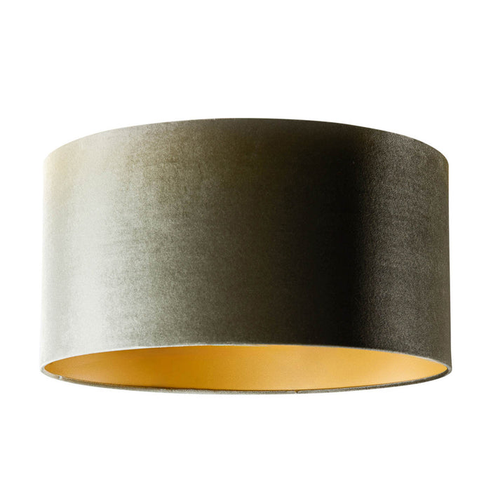 QAZQA Velours lampenkap groen met gouden binnenkant 50|50|25