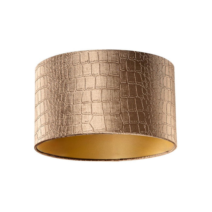 QAZQA Velours lampenkap krokodil dessin met gouden binnenkant