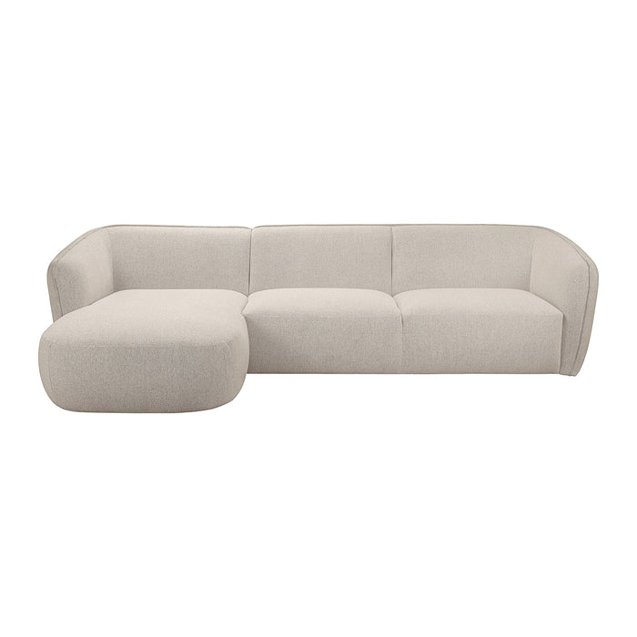 by fonQ Soft Hoekbank met Chaise Longue Links - Naturel Melange
