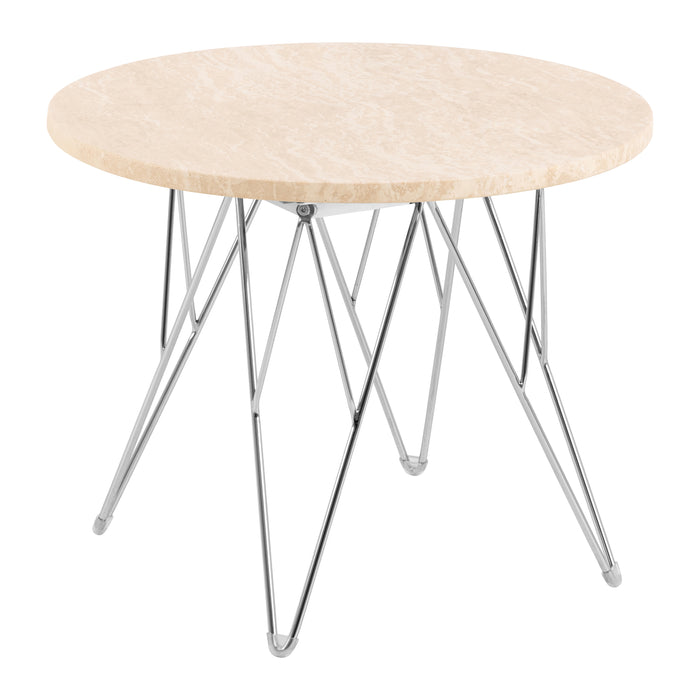 by fonQ Webby Bijzettafel Ø 55 cm - Crème / Chroom