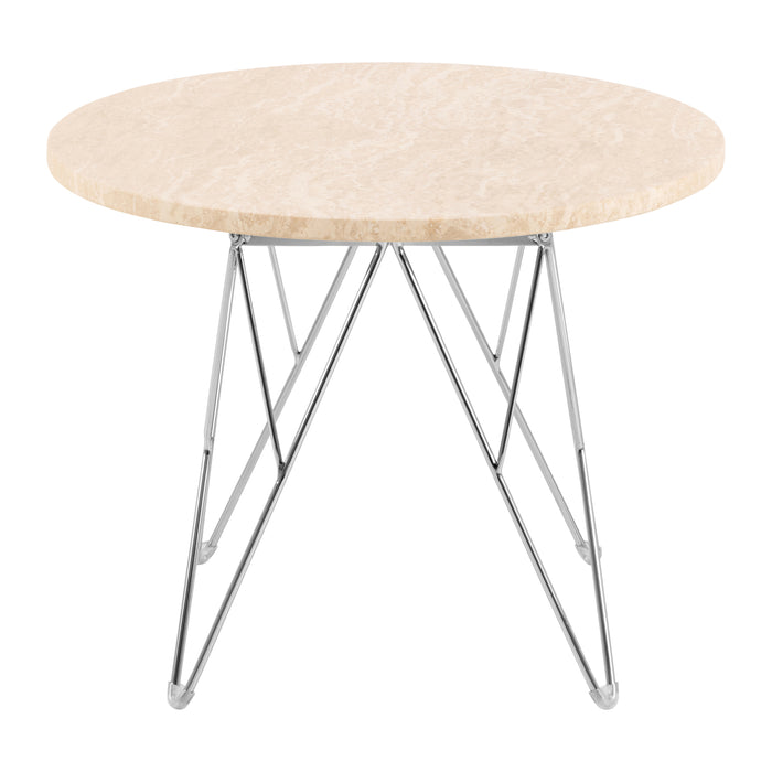 by fonQ Webby Bijzettafel Ø 55 cm - Crème / Chroom