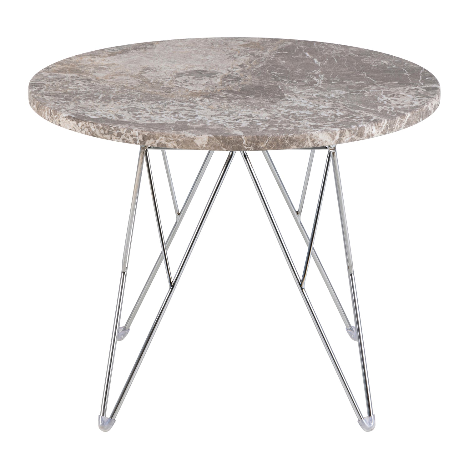 by fonQ Webby Bijzettafel Ø 55 cm - Grijs / Chroom