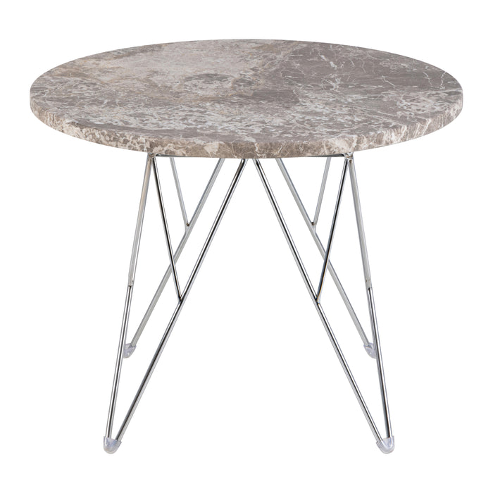 by fonQ Webby Bijzettafel Ø 55 cm - Grijs / Chroom