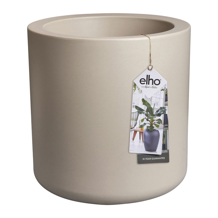 Elho Pure Cilinder Wheels 50 - Beige - L 50 x B  x H 50 cm - Balkon, Binnen en Buiten - 100% gerecycled