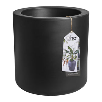 Elho Pure Cilinder Wheels 50 - Zwart - L 50 x B  x H 50 cm - Balkon, Binnen en Buiten - 100% gerecycled