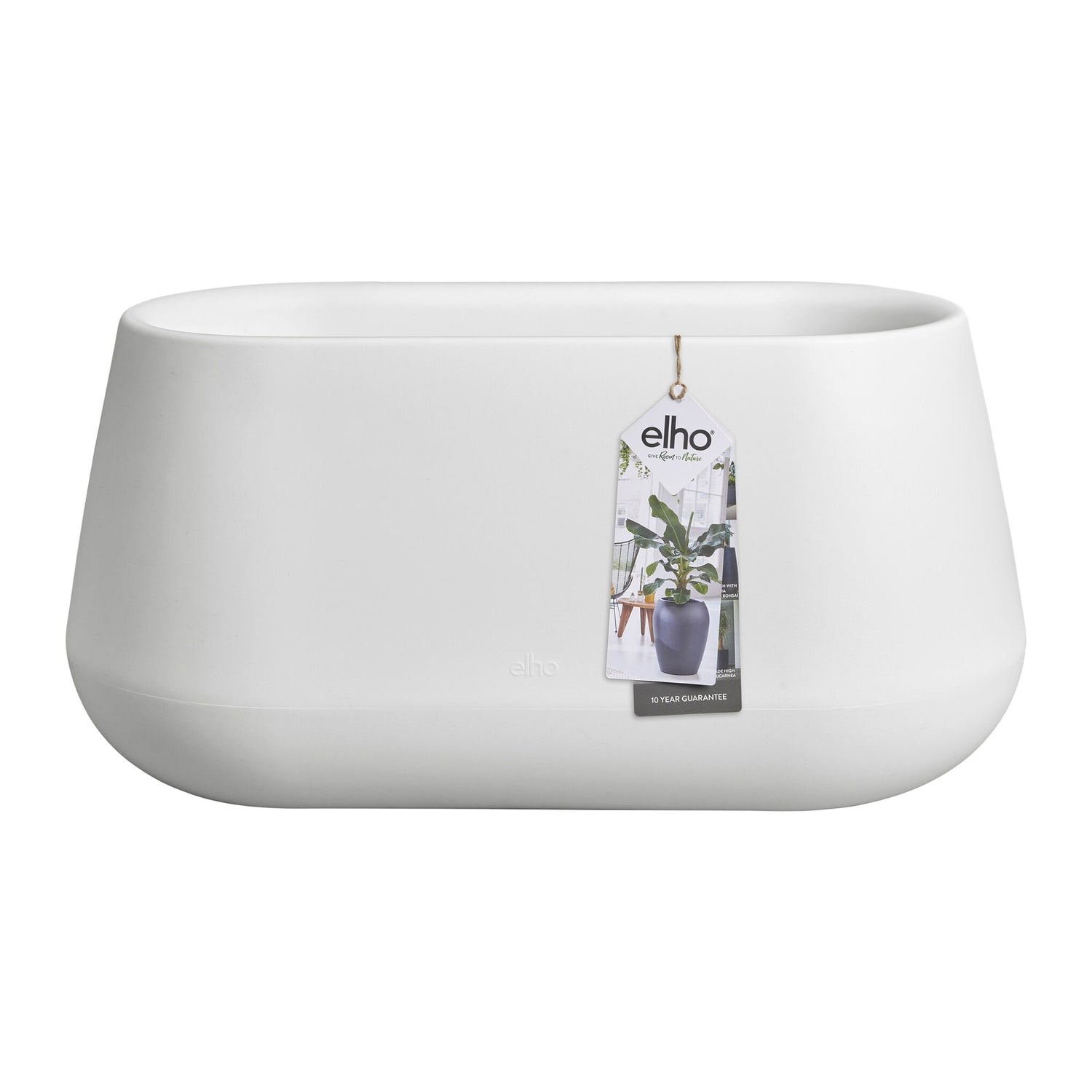 Elho Pure Cone Long Wheels 75 - Wit - L 74 x B  x H 36 cm - Binnen en Buiten - 100% gerecycled