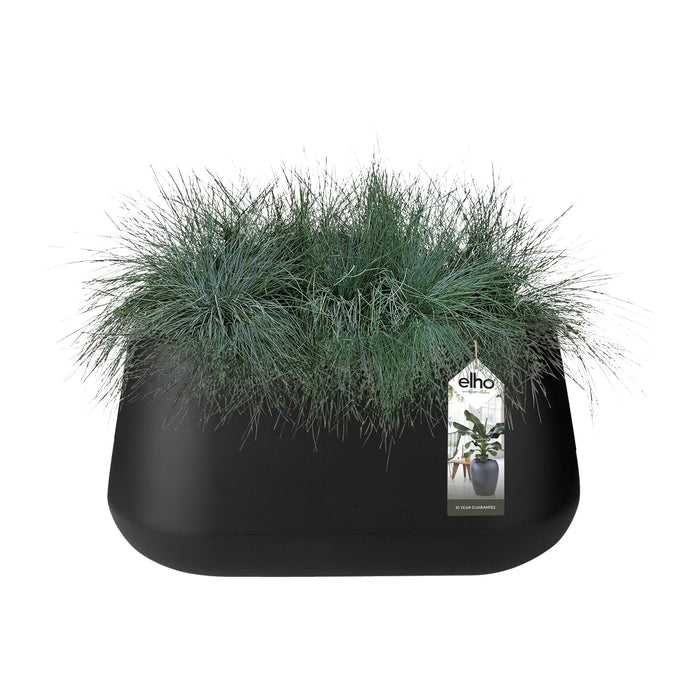 Elho Pure Cone Long Wheels 75 - Zwart - L 74 x B  x H 36 cm - Binnen en Buiten - 100% gerecycled