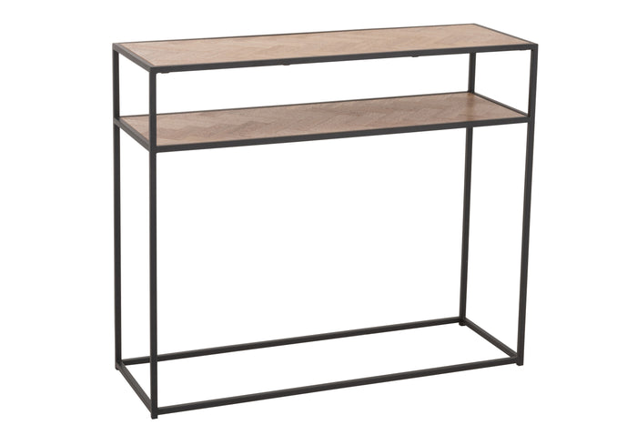 J-Line console Zigzag - hout|metaal - naturel|zwart