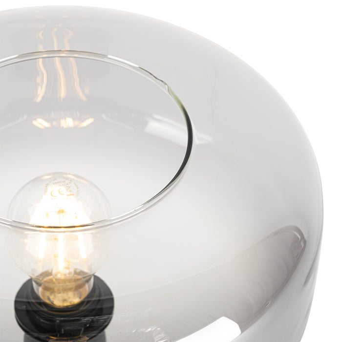 QAZQA Art deco tafellamp zwart met smoke glas - Bizle