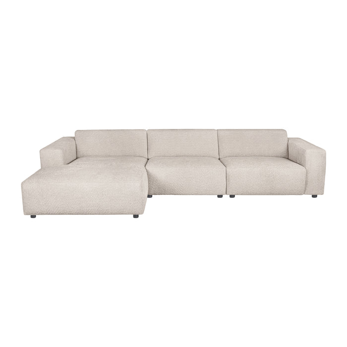 by fonQ Nova Hoekbank met Chaise Longue Links - Bouclé - Greige