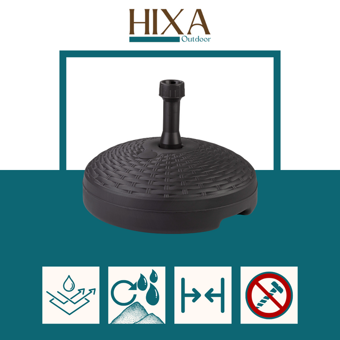 HIXA Aktive Parasolvoet Vulbaar Rotan Antraciet 20 KG 45x30cm