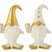J-Line figuur Kerstman Cadeau Vacht Dolomiet - porselein - wit|goud - large - 2 stuks