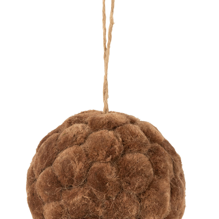 J-Line hanger Bal - polyresin - bruin - medium - 2 stuks