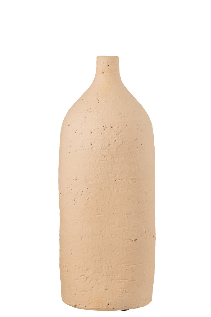 J-Line vaas Enya Fles - keramiek - beige - large - 40 cm hoo