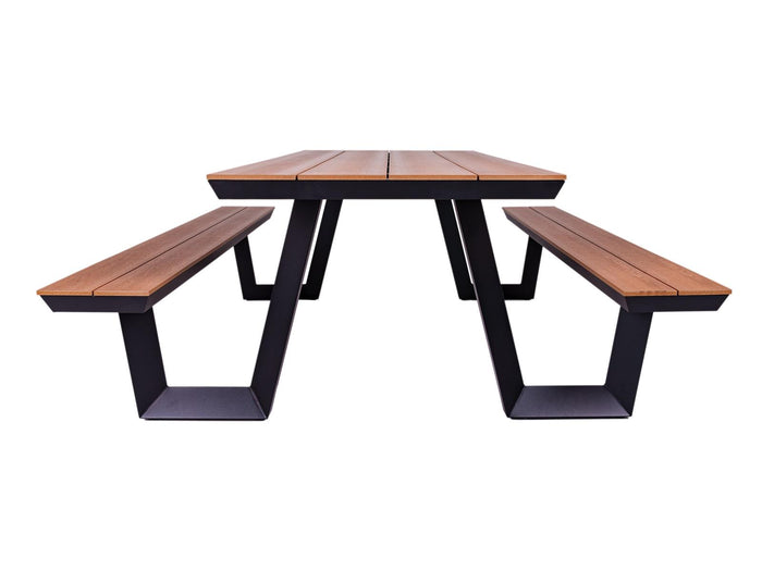 Aluminium picknicktafel Bermuda zwart