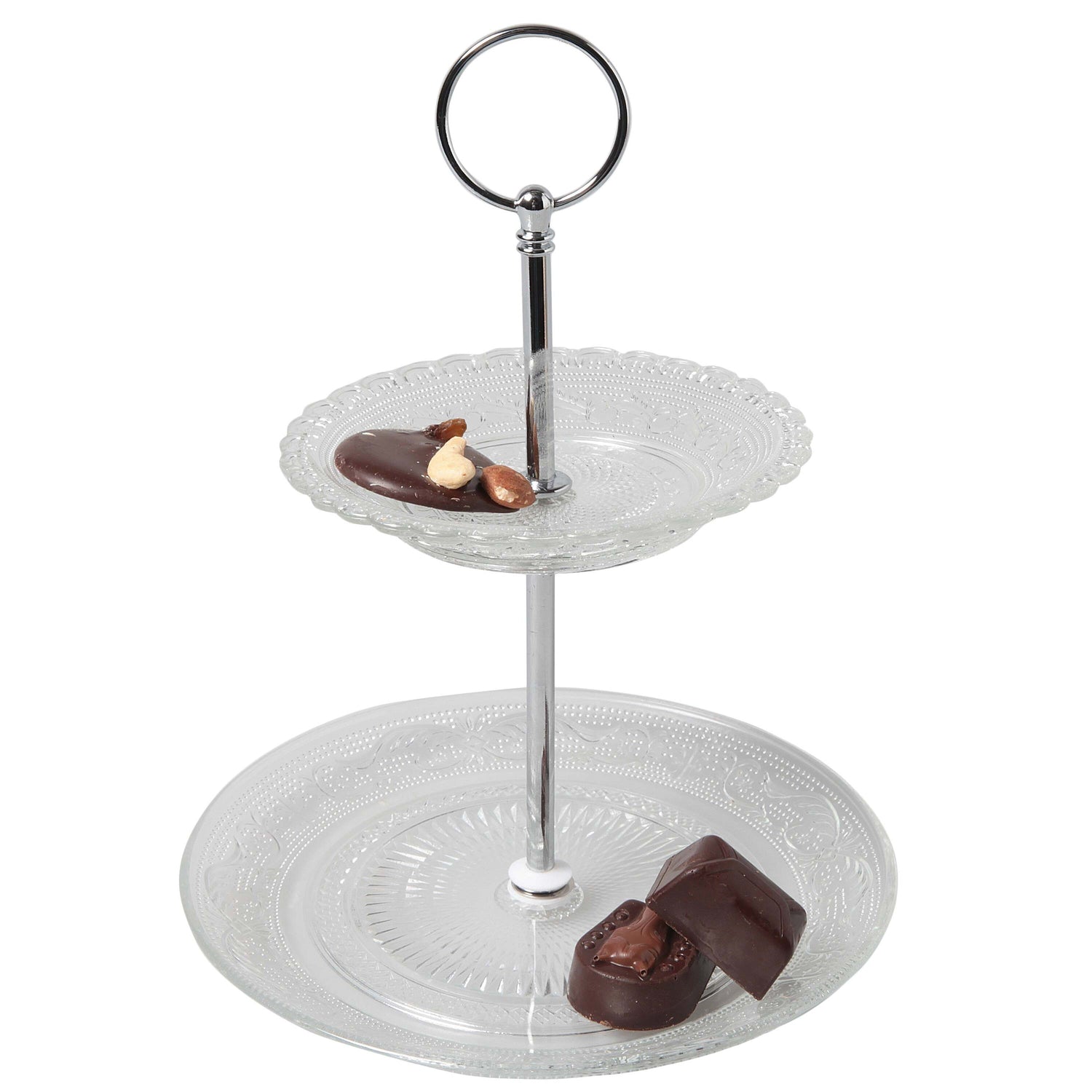 Cosy & Trendy Etagere | Serveertoren Retro - Glas - ø 18 cm - 2-Laags