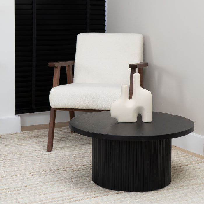 Lewis & Loft Salontafel Laila - FSC® Mangohout - Rond ⌀70 - Zwart