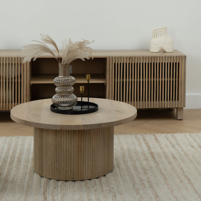 Lewis & Loft Salontafel Laila - FSC® Mangohout - Rond ⌀70 cm - Naturel