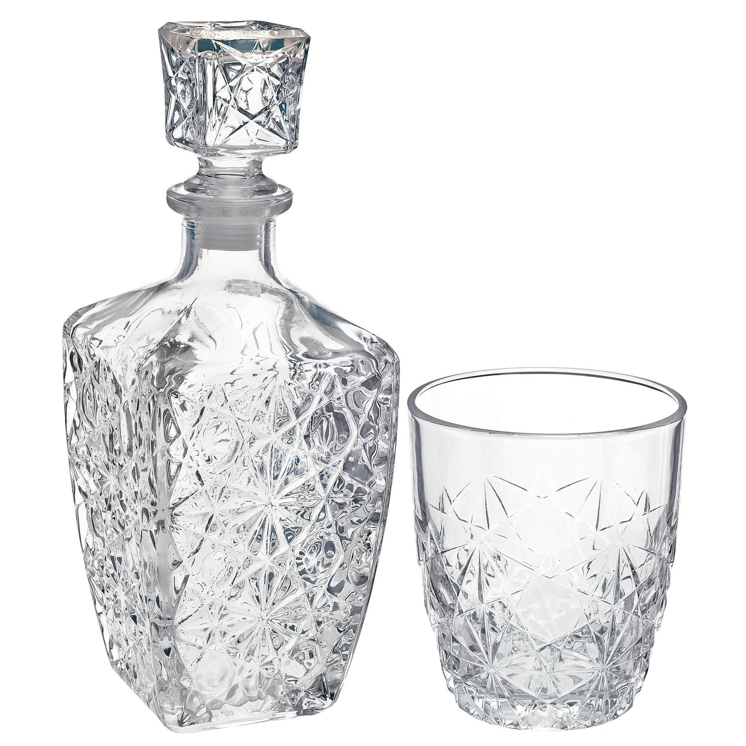 Bormioli Whisky set - 7 delig - 6 glazen - karaf - Dedalo serie