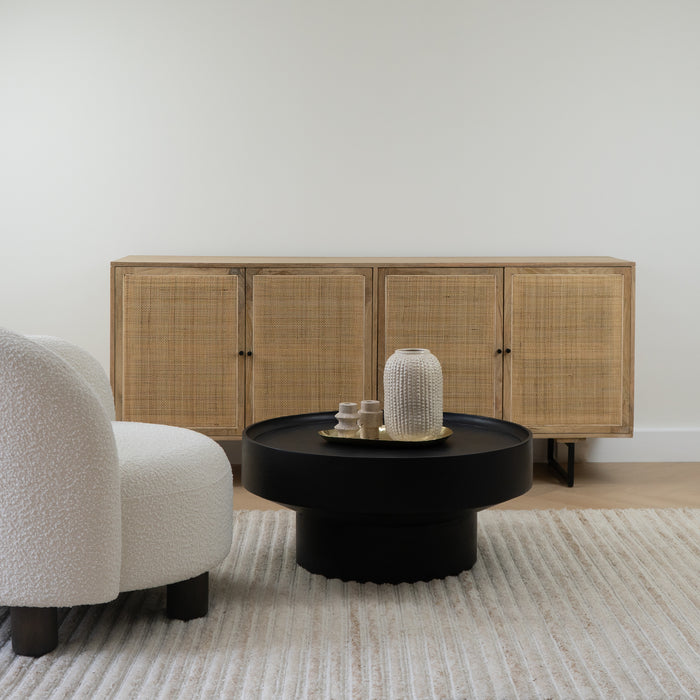 Lewis & Loft Salontafel Luus - FSC® mangohout – Rond ⌀80– Zwart