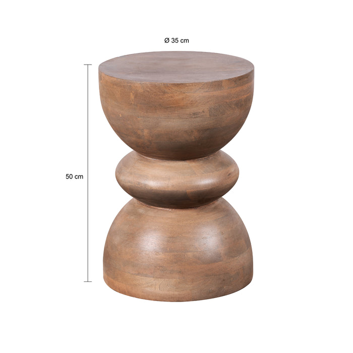 Lewis & Loft Bijzettafel Luis - FSC® mangohout - Rond ⌀35 - Bruin