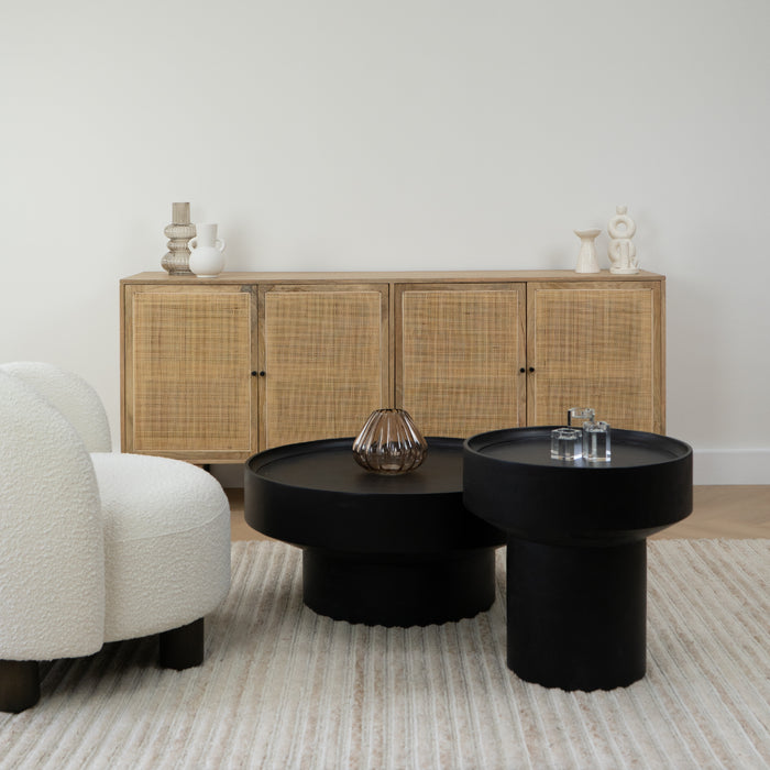 Lewis & Loft Salontafel Luus - FSC® mangohout – Rond ⌀80– Zwart