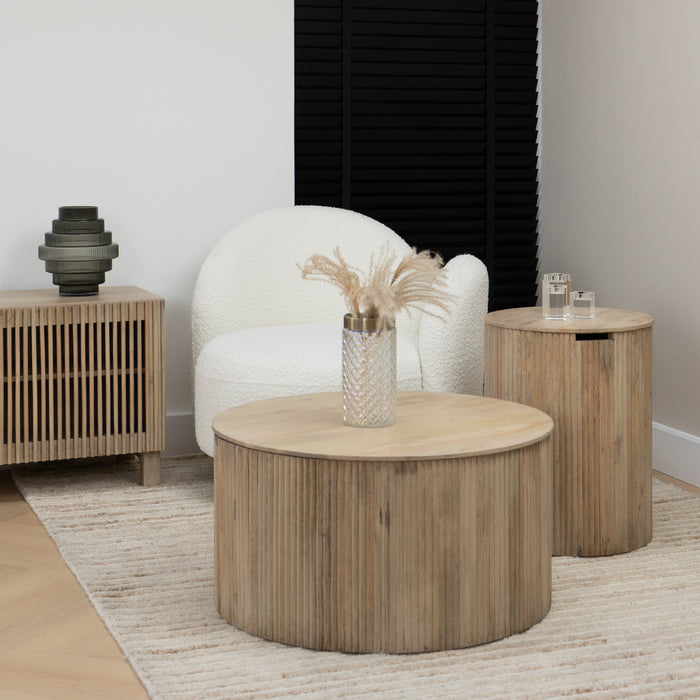 Lewis & Loft Salontafel Lonne - FSC® mangohout -Rond ⌀70cm - Naturel