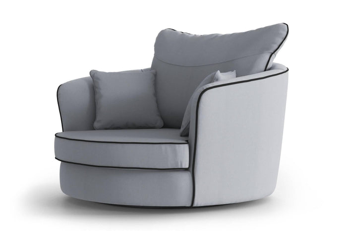 NADUVI Collection Fauteuil Vendôme linnen draaibaar met contrast