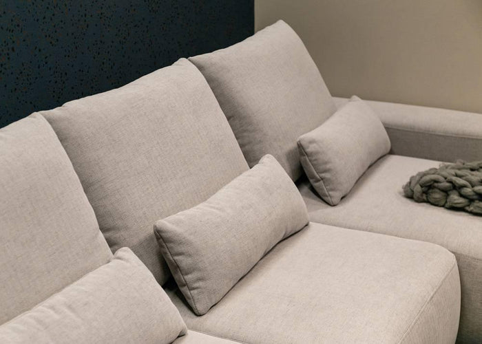 NADUVI Collection Hoekbank met slaapfunctie Calvados rechts chenille