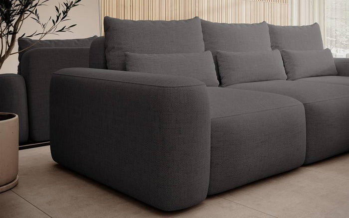 NADUVI Collection Hoekbank met slaapfunctie Calvados rechts chenille