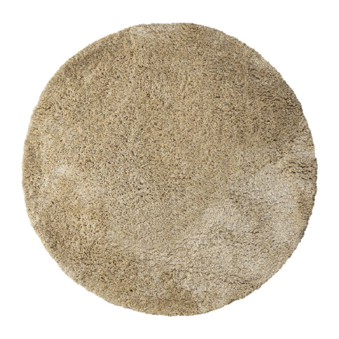 PTMD Jups Beige Fabric Handwoven Carpet Round L