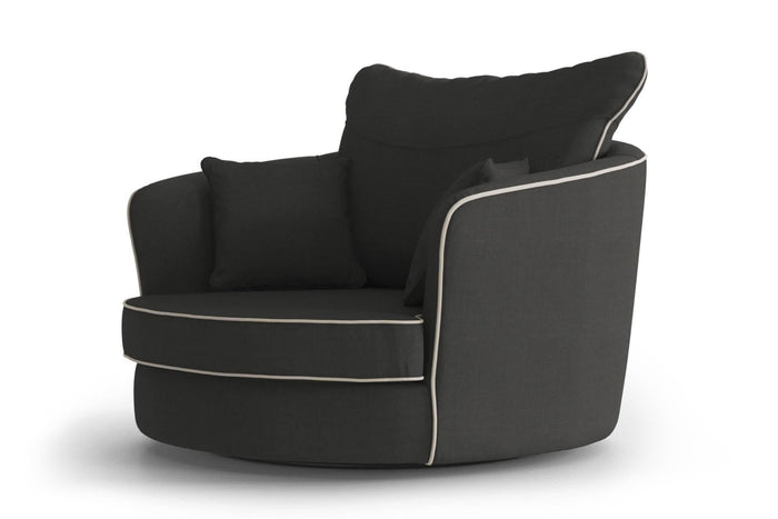 NADUVI Collection Fauteuil Vendôme linnen draaibaar met contrast