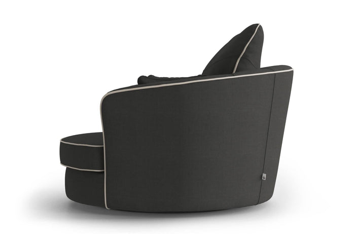 NADUVI Collection Fauteuil Vendôme linnen draaibaar met contrast