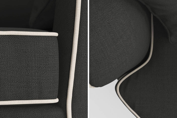 NADUVI Collection Fauteuil Vendôme linnen draaibaar met contrast