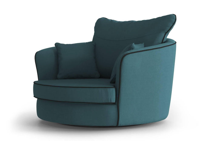 NADUVI Collection Fauteuil Vendôme linnen draaibaar met contrast