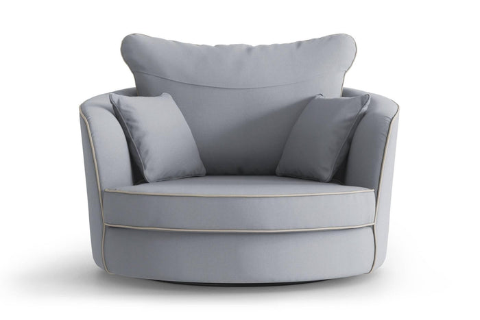 NADUVI Collection Fauteuil Vendôme linnen draaibaar met contrast