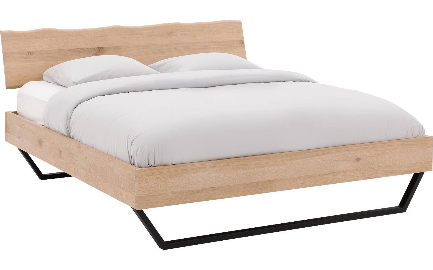 Goossens Bedframe Slade, Bedframe 180 x 210 cm hoofdbord organisch