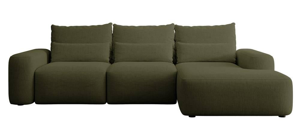 NADUVI Collection Hoekbank met slaapfunctie Calvados rechts chenille