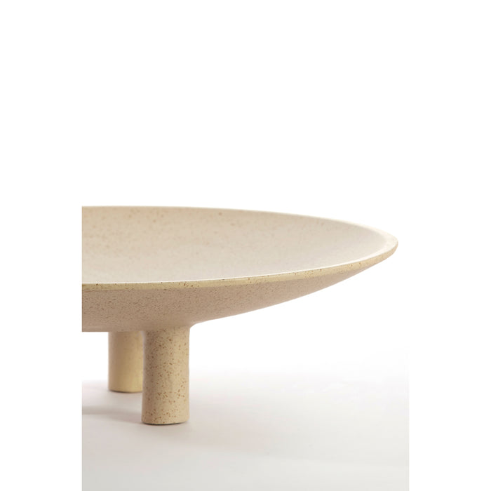 Light&living Plateau op voet Ø40x11 cm TABUA zand+licht bruin gespi...