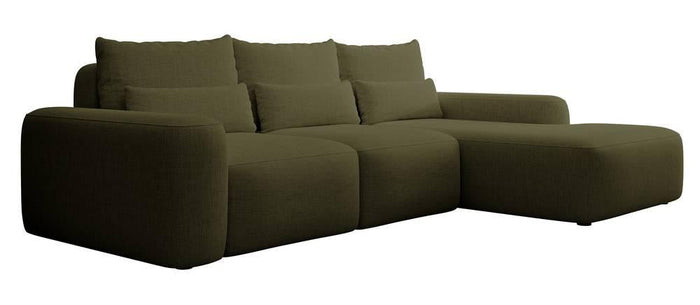 NADUVI Collection Hoekbank met slaapfunctie Calvados rechts chenille