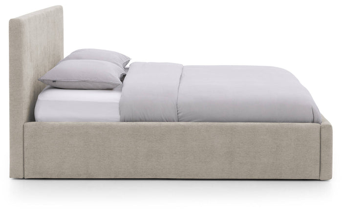 Goossens Bedframe Mysen Storage - 160 x 200 - Stof fijn geweven taupe
