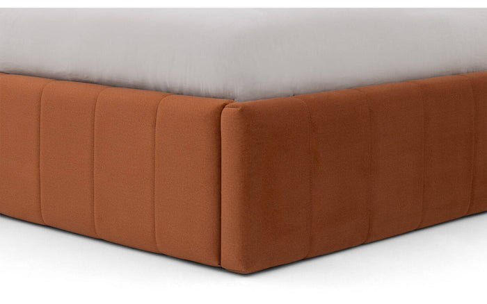 Goossens Bedframe Carte - 140 x 200 - Velours terracotta 9 - Fluweel