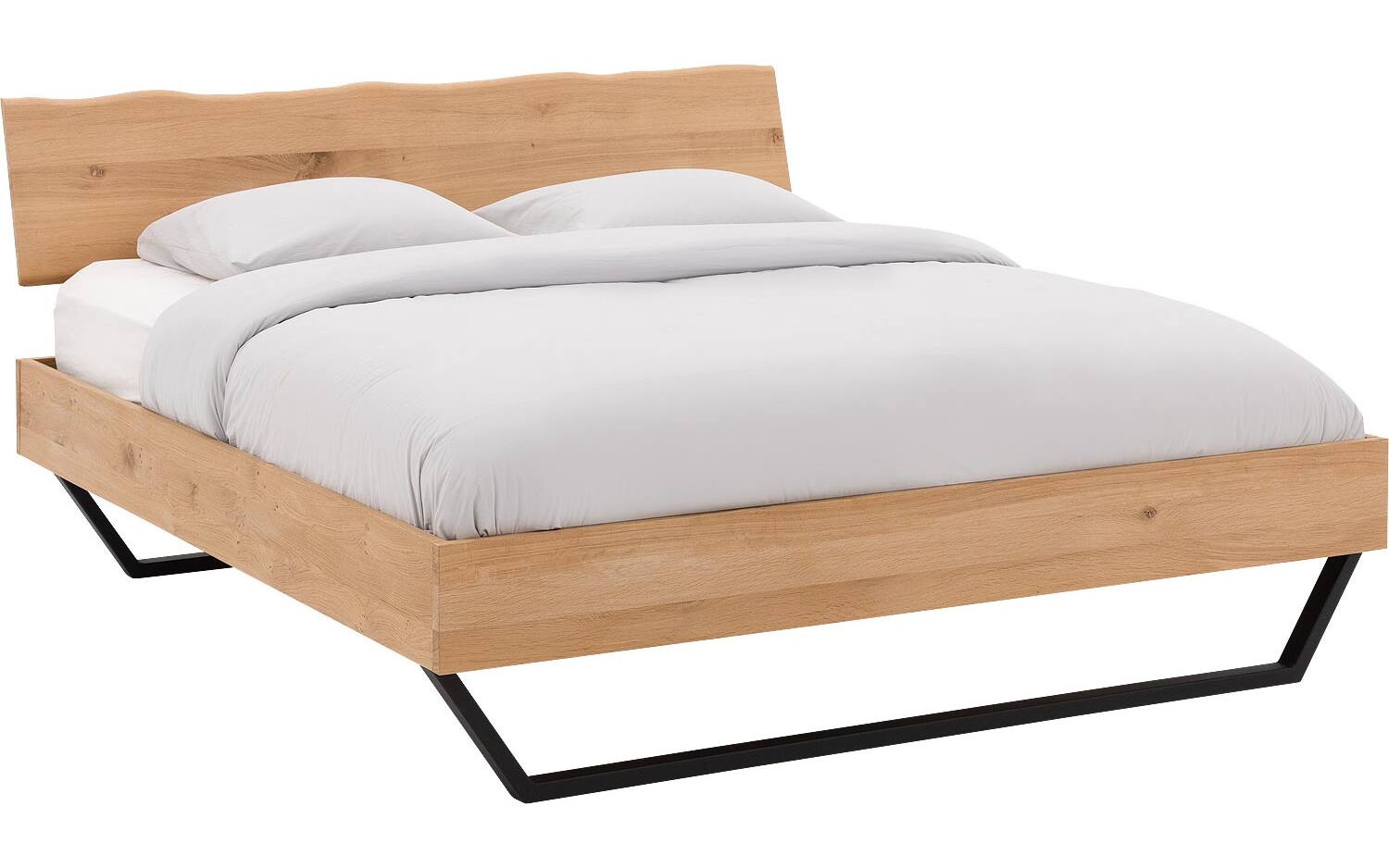 Goossens Bedframe Slade, Bedframe 140 x 200 cm hoofdbord organisch
