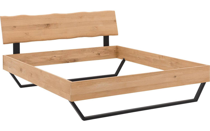 Goossens Bedframe Slade, Bedframe 140 x 210 cm hoofdbord organisch
