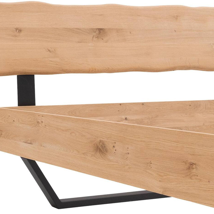 Goossens Bedframe Slade, Bedframe 140 x 210 cm hoofdbord organisch