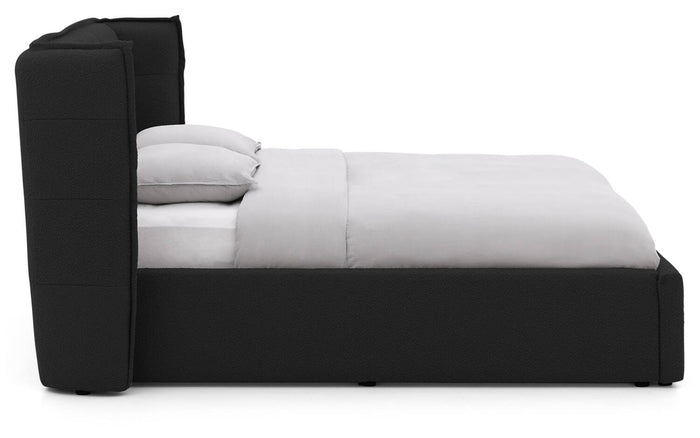 Goossens Gestoffeerd Bedframe Canon - 160 x 200 - Stof boucle zwart -