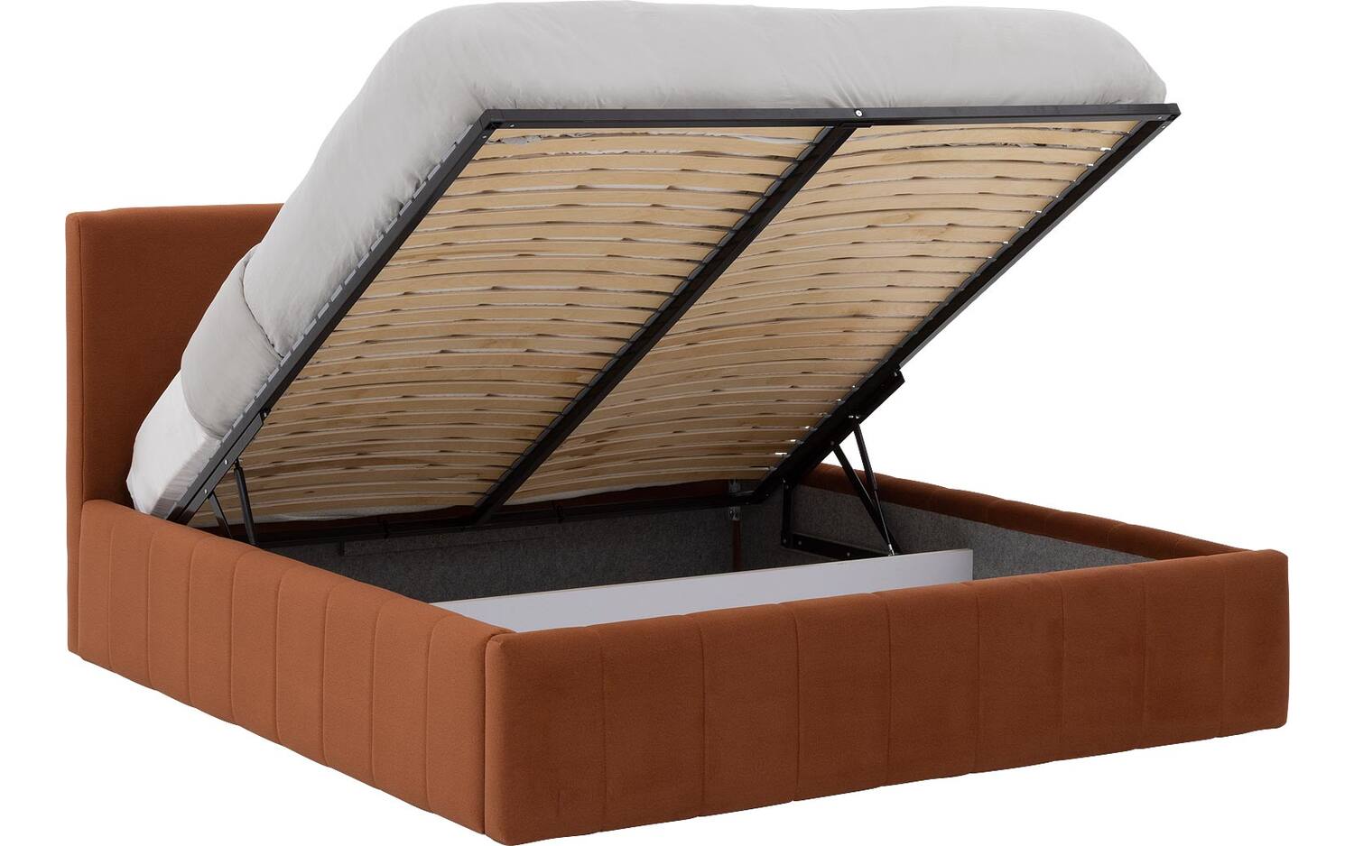 Goossens Bedframe Carte - 140 x 200 - Velours terracotta 9 - Fluweel