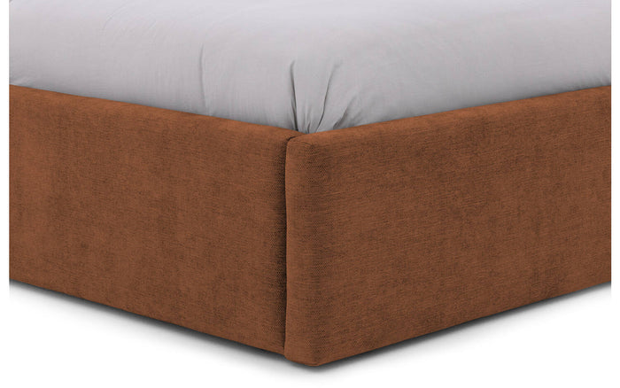 Goossens Bedframe Mysen Storage - 160 x 200 - Stof fijn geweven brique