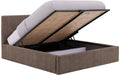 Goossens Bedframe Mysen Storage - 140 x 200 - Stof fijn geweven bruin