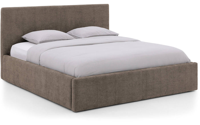 Goossens Bedframe Mysen Storage - 140 x 200 - Stof fijn geweven bruin